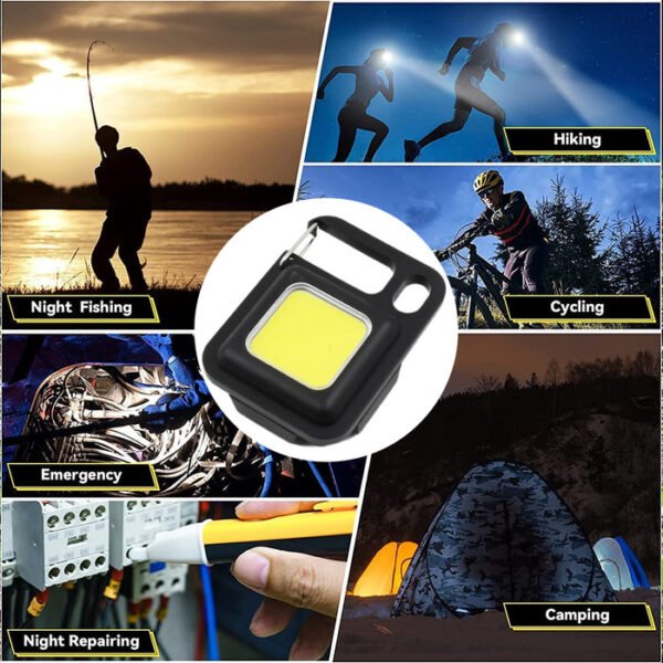 LED Battery Operated Keychain Flashlight with Folding Bracket Bottle Opener (1 Pc) - Image 2