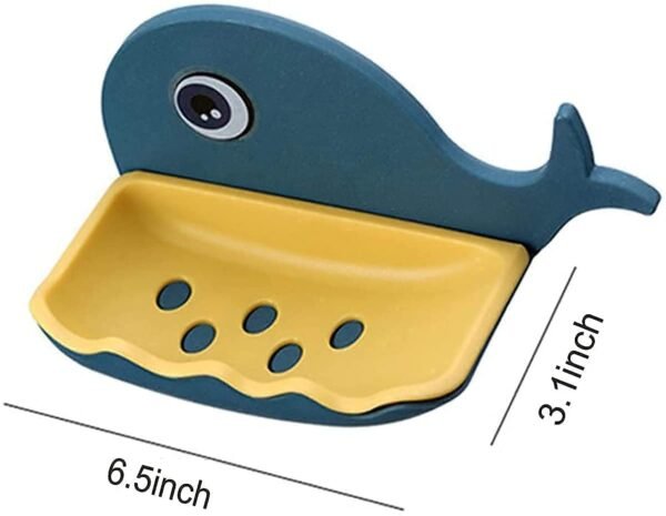 Soap Dish Holder, Fish Design Multicolor for Bathroom Kitchen Sink Magic Stickers Wall Mounted (Pack of 2 Pcs) - Image 2