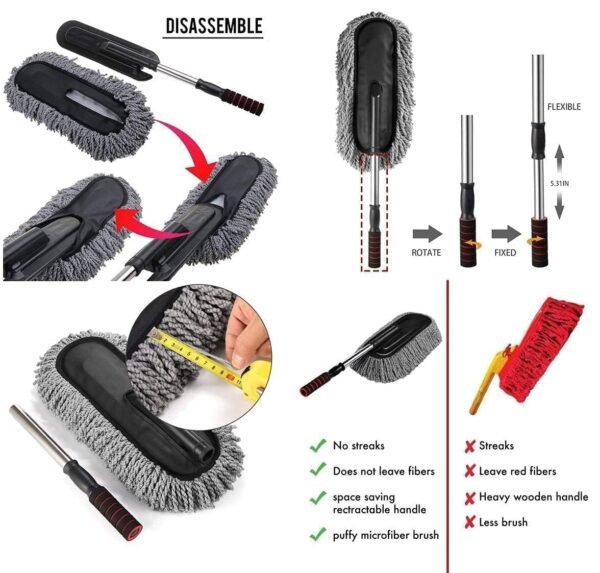 Super Soft Microfiber Car Duster Exterior with Extendable Handle - Image 8