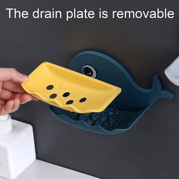 Soap Dish Holder, Fish Design Multicolor for Bathroom Kitchen Sink Magic Stickers Wall Mounted (Pack of 2 Pcs) - Image 4