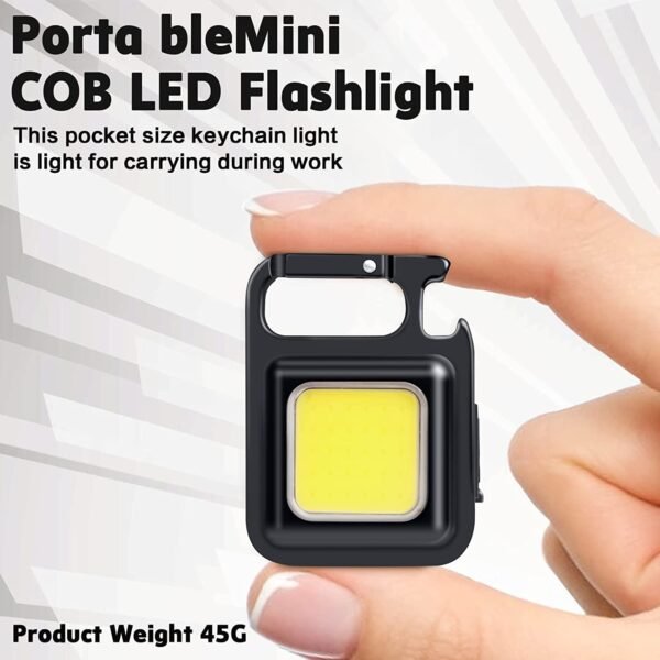 LED Battery Operated Keychain Flashlight with Folding Bracket Bottle Opener (1 Pc) - Image 4