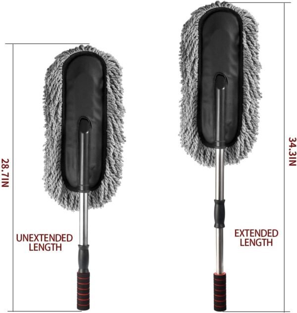 Super Soft Microfiber Car Duster Exterior with Extendable Handle - Image 3