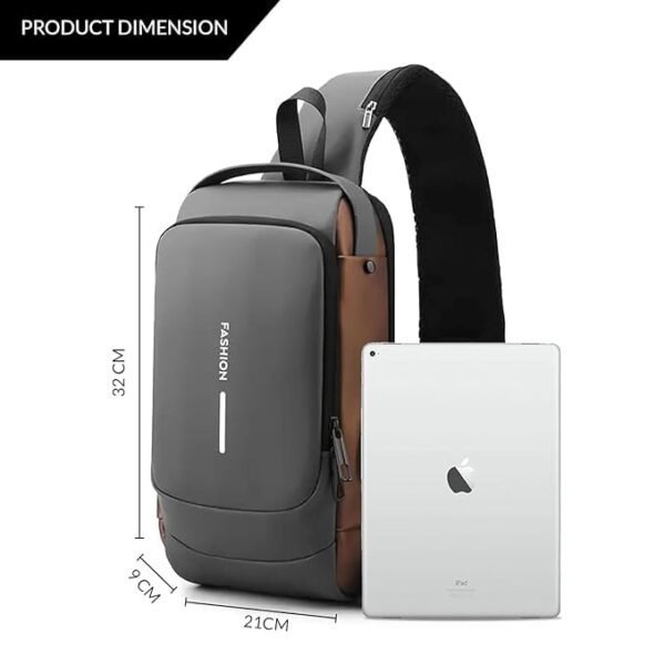 Anti-Theft Waterproof Sling Bag with USB Charging – Unisex Crossbody Chest Bag (1Pc) - Image 2