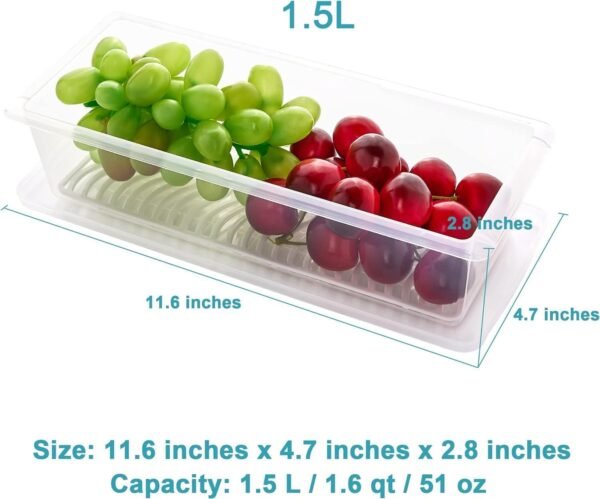 Fridge Storage Containers – Set of 6, 1500ml - Image 2