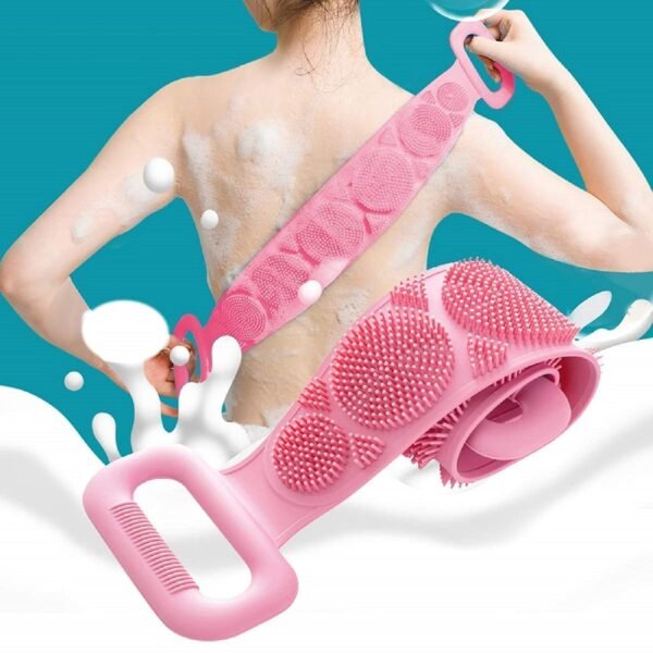 Silicone Body Back Scrubber - Double-Sided Exfoliating Shower Brush
