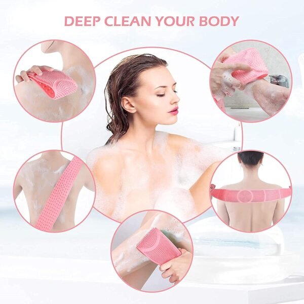 Silicone Body Back Scrubber - Double-Sided Exfoliating Shower Brush - Image 5