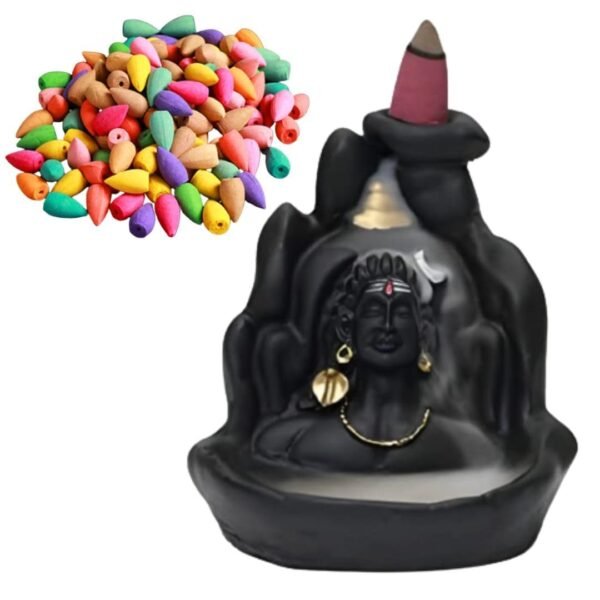 Adiyogi Smoke Fountain with 101 Pcs Backflow Cones