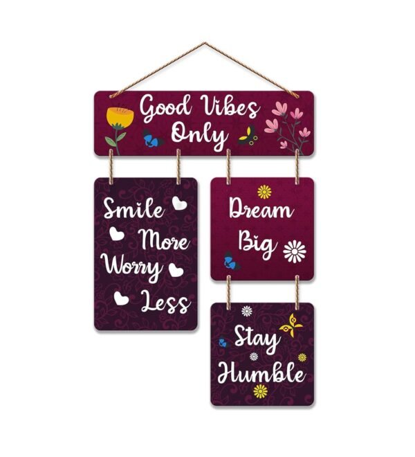Good Vibes Only Wall Hanging for Wall Decor (MDF Wooden, 1PC)