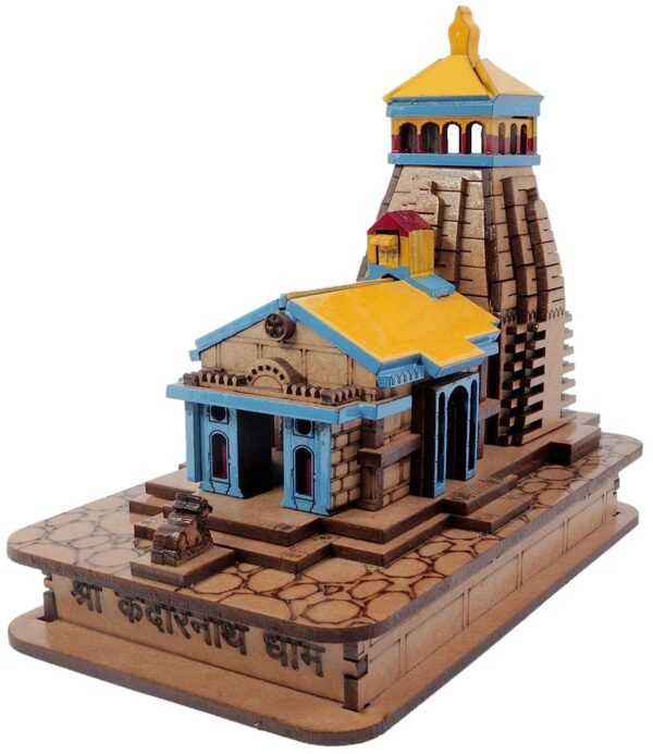 Decorative Wooden Shri Kedarnath Temple | Handcrafted Miniature Mandir | 9 x 5.5 x 10 cm - Image 5