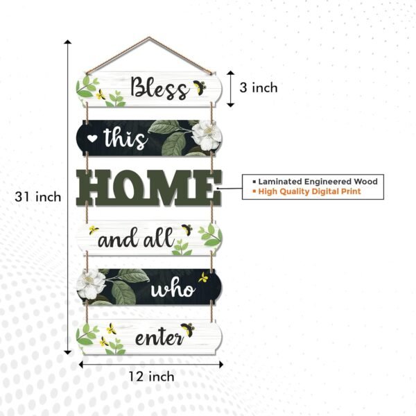 Home Decorative Wall Art MDF Wooden Wall Hanging (1PC) - Image 2