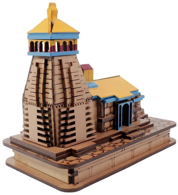 Decorative Wooden Shri Kedarnath Temple | Handcrafted Miniature Mandir | 9 x 5.5 x 10 cm - Image 3